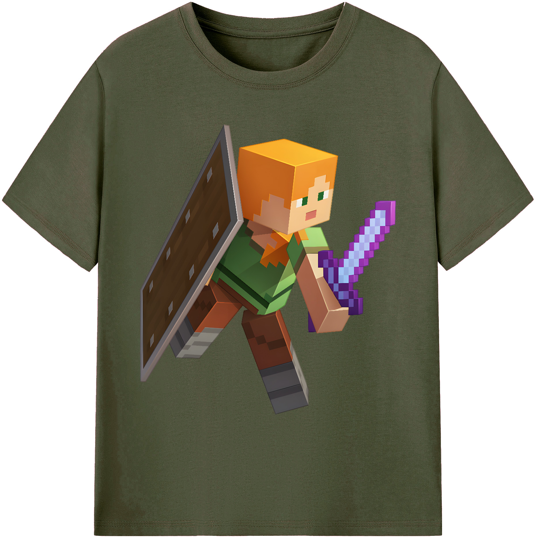 （画像用） マインクラフト ブロックの世界 Minecraft MC Block world 綿100％ メンズ半袖Tシャツ｜肌触りやわらか＆通気性